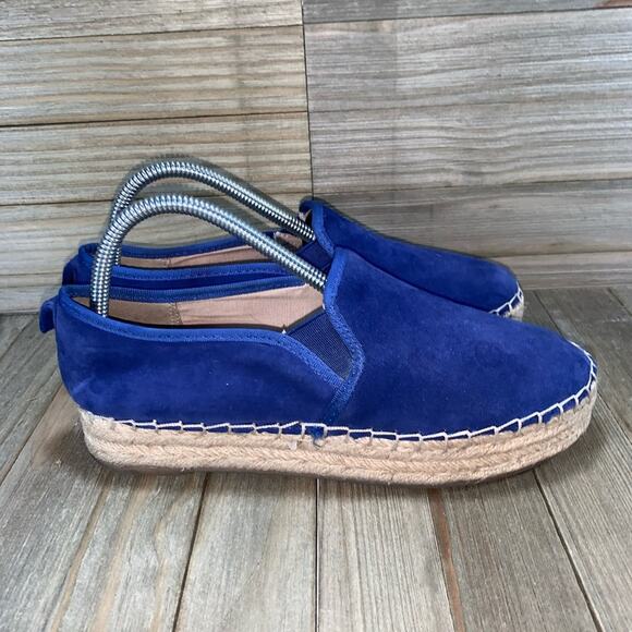 Sam Edelman Women's Carrin Platform Espadrille Blue Tan  Slip-On Sneaker Size 7M - Picture 1 of 8